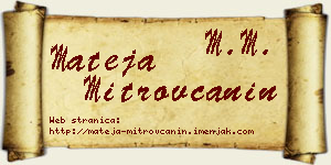 Mateja Mitrovčanin vizit kartica